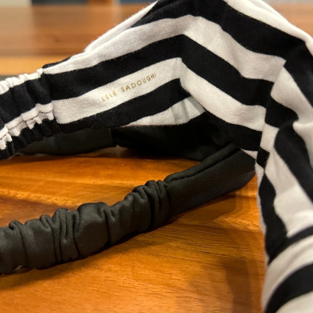 Lele Sadoughi Betty‎ Headbands Stretch Black And White Bow Set Of 2 Brand New! - Picture 9 of 14